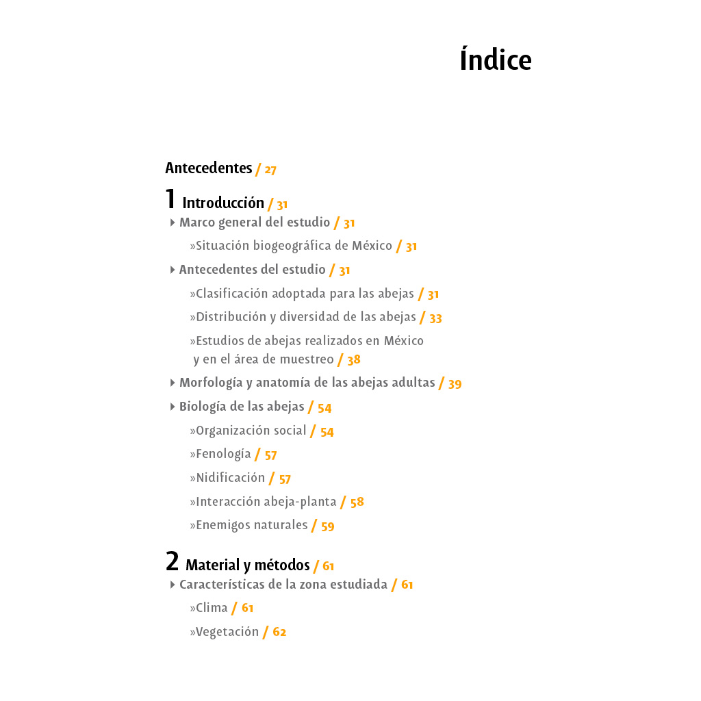 Texto interior del libro Abejas silvestres de un cafetal orgánico en Veracruz, México