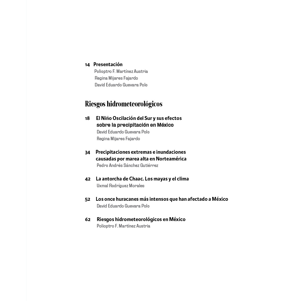 Texto interior del libro Agua, cambio climático y eventos extremos