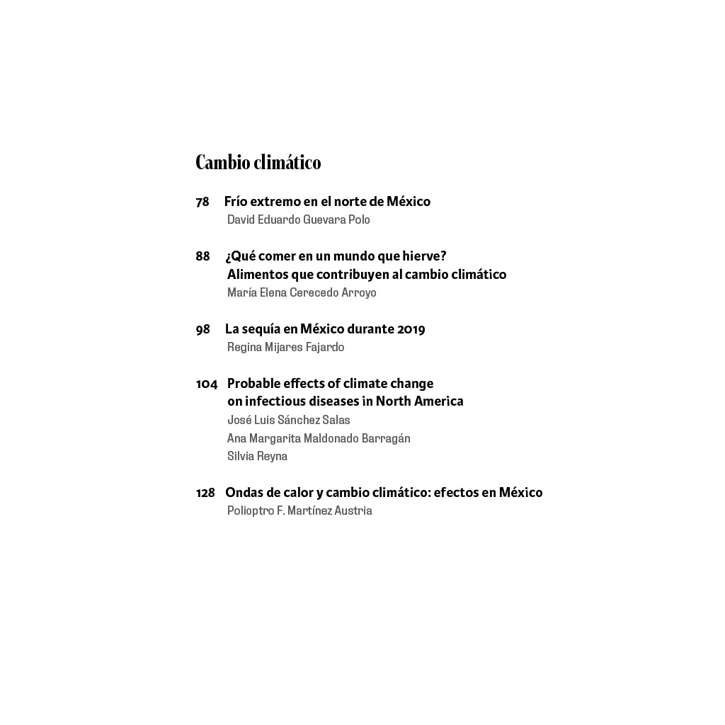 Texto interior del libro Agua, cambio climático y eventos extremos
