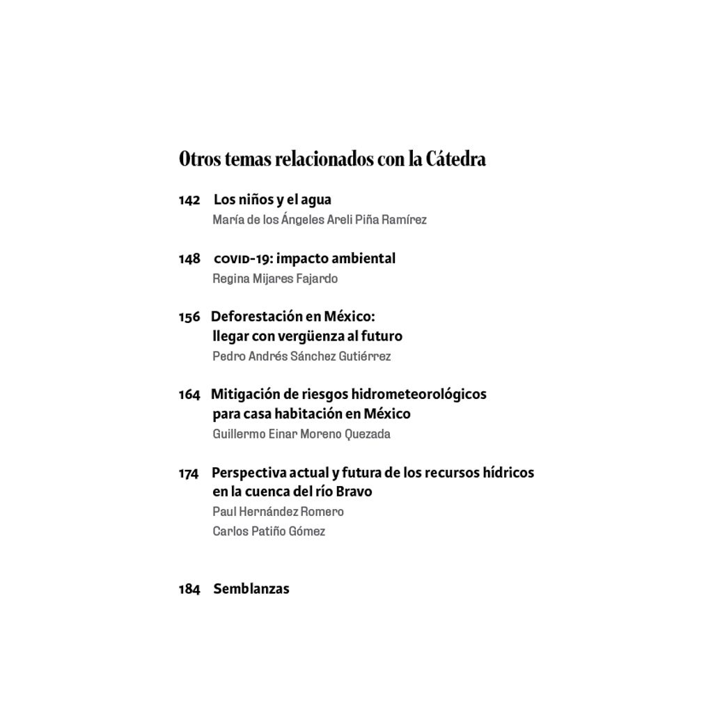 Texto interior del libro Agua, cambio climático y eventos extremos