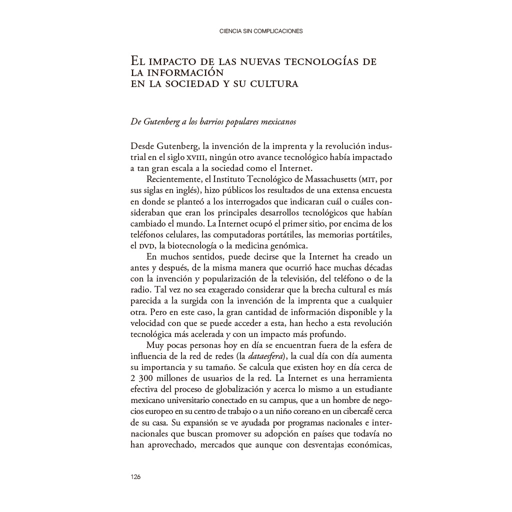 Texto interior del libro Ciencia sin complicaciones