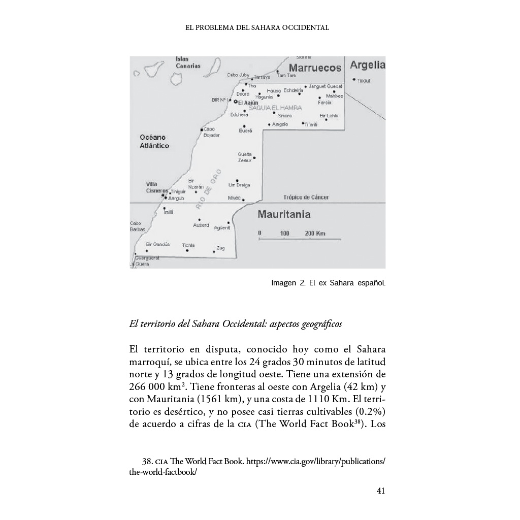 Texto interior del libro El problema del Sahara Occidental: una perspectiva geopolítica