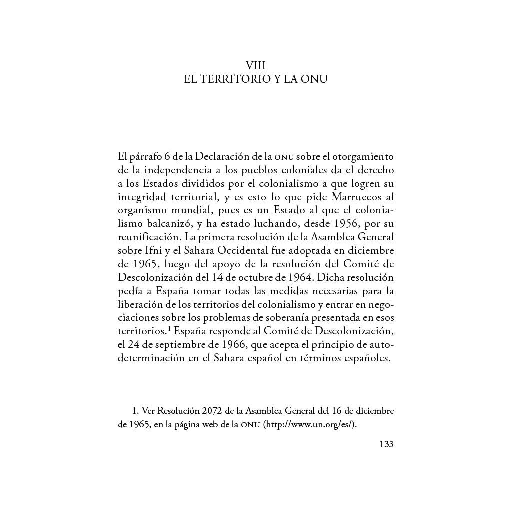 Texto interior del libro El problema del Sahara Occidental: una perspectiva geopolítica