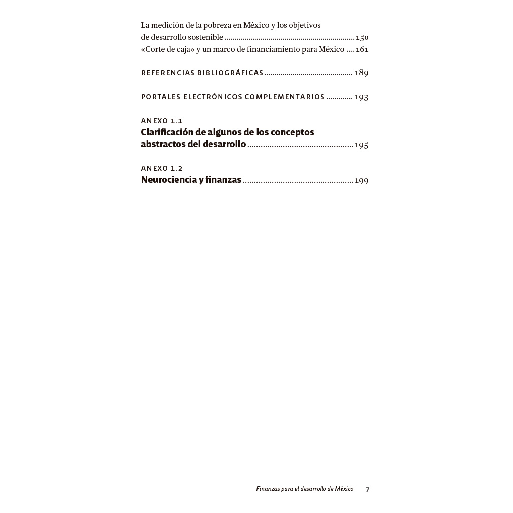Texto interior del libro Finanzas para el desarrollo de México