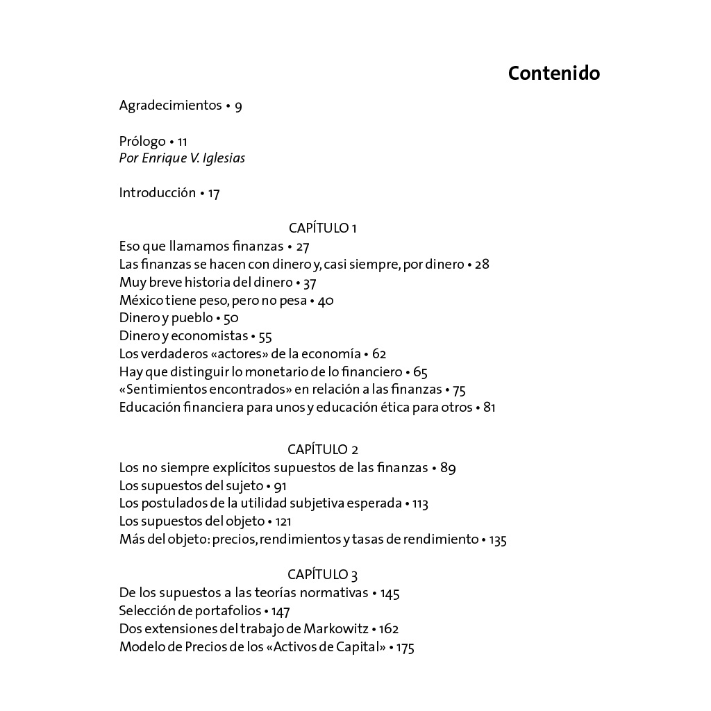 Texto interior del libro Finanzas vestidas por unos y alborotadas por otros