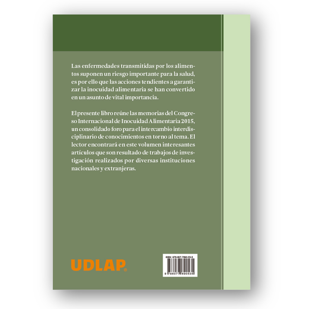 Contraportada del libro Inocuidad alimentaria Memorias del congreso