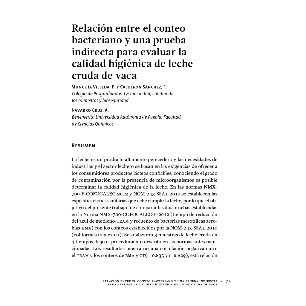 Artículo del libro Inocuidad alimentaria Memorias del congreso