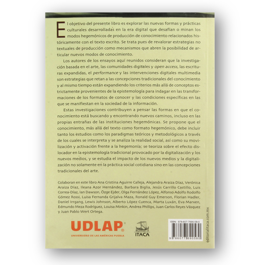 Contraportada del libro Más allá del texto Cultura digital y nuevas epistemologías