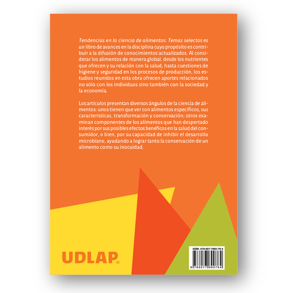 Contraportada del libro Tendencias en la ciencia de alimentos
