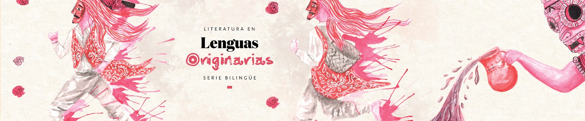 0a667bc9-03c4-4c3a-b367-7e4208999ae7 Título con ilustraciones representativas de la convocatoria para participar en la Serie Lenguas Originarias
