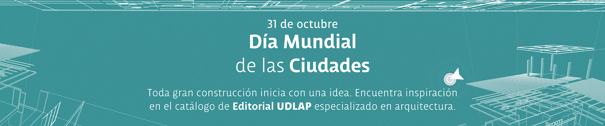 Se muestra el trazado de un plano arquitectónico, en conmemoración del Día Mundial de las Ciudades