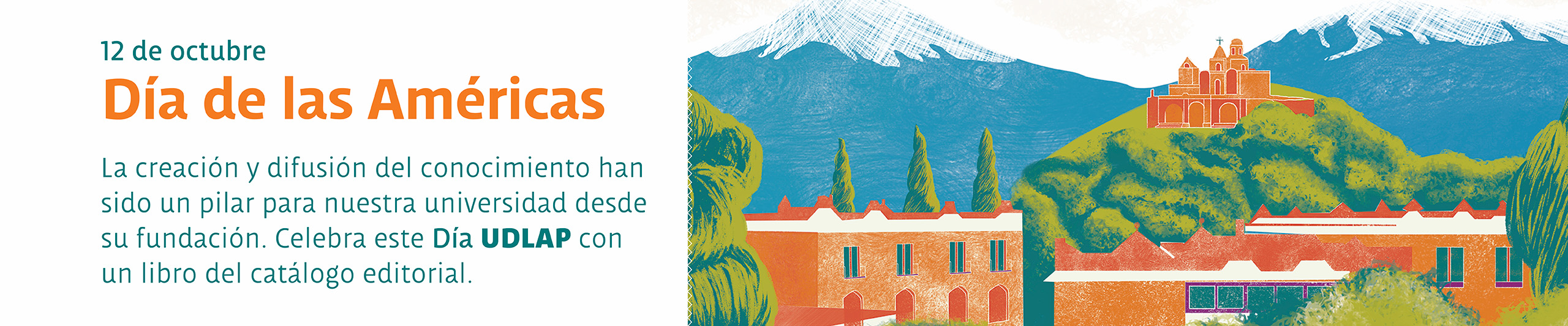 Ilustración con sitios típicos que se pueden observar en Cholula, donde se encuentra la UDLAP